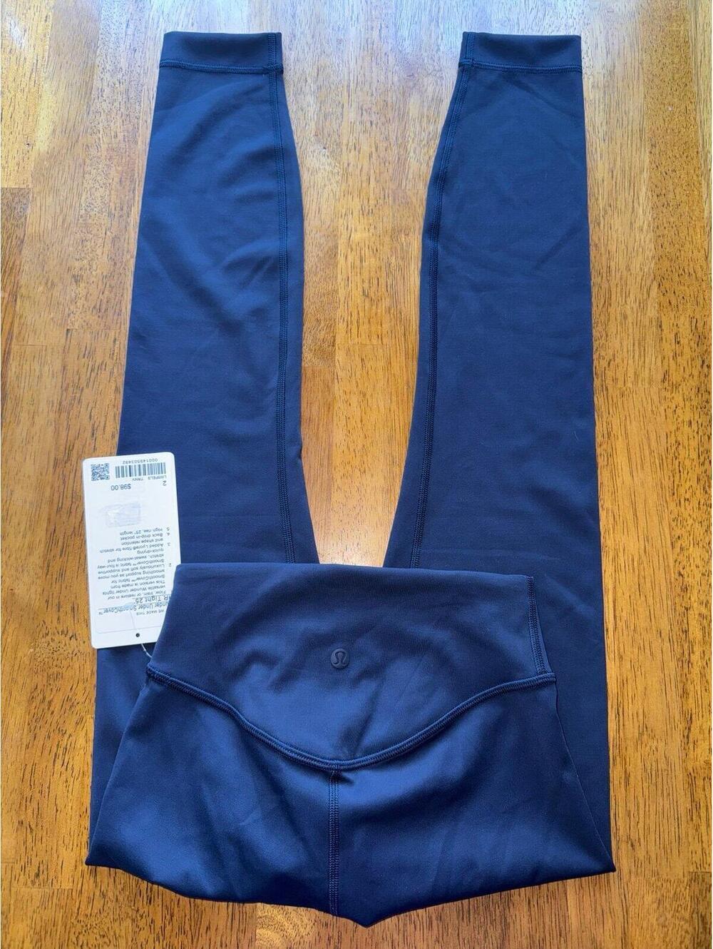 Lululemon Wunder Under SmoothCover High Rise 25” True Navy Size 2 NWT